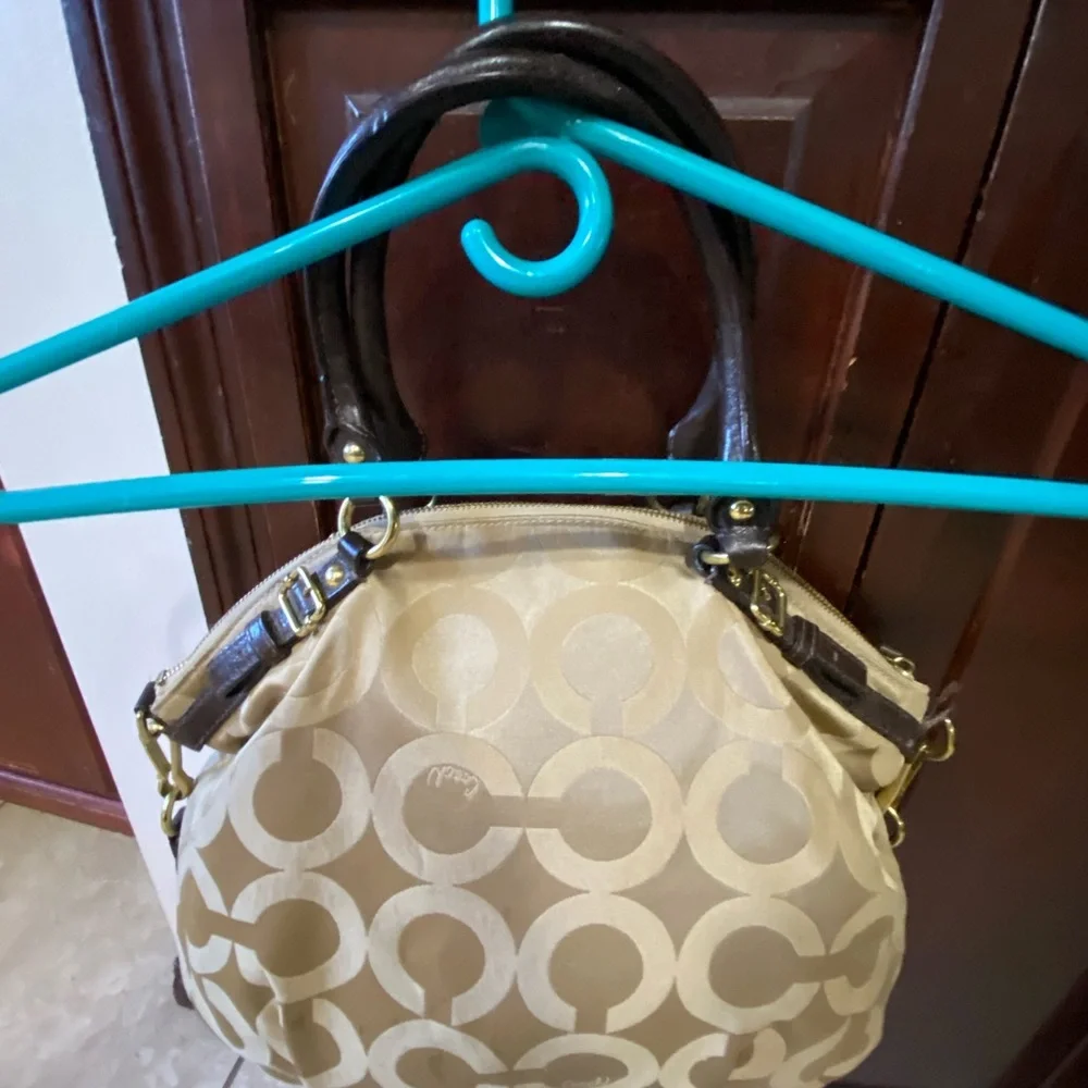 Coach Beige and Brown Signature Satchel - Picture 2 of 13